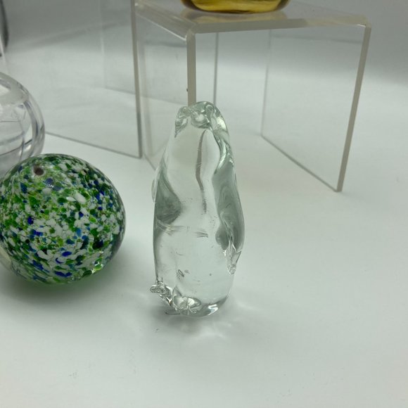 Lot of 6 Vintage Art Glass Paperweights-Fenton-Murano Style-Recycled Glass - Picture 4 of 8